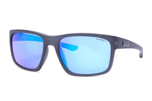 The Liive Whip Mirror Sunglasses boast matte black polycarbonate rectangular frames with blue mirrored, optically correct lenses. They offer UV protection and are embellished with the brand logo on the temple.