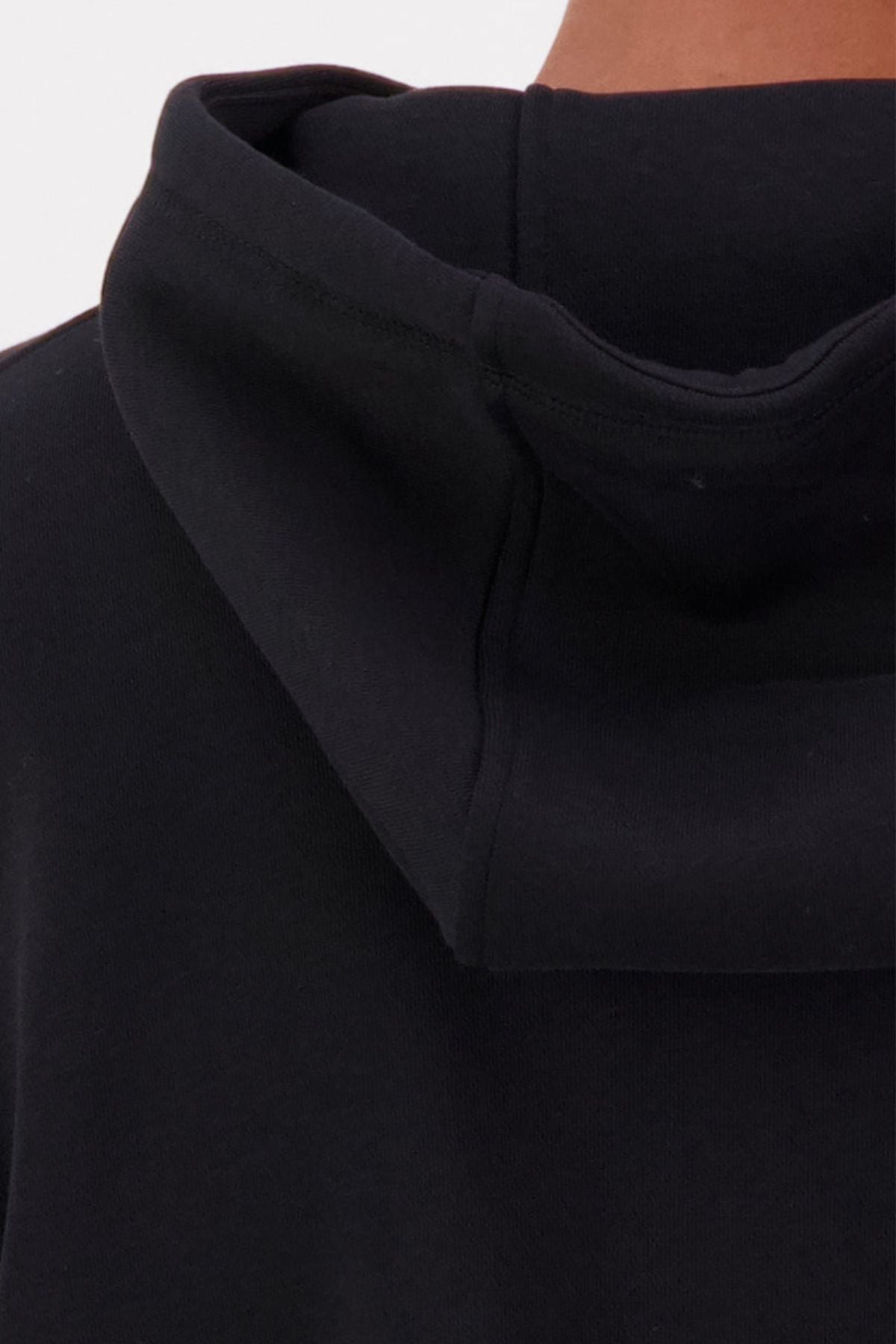 Close-up of the back of a Swanndri Original V2 Hoodie, highlighting the hood and upper shoulder area against a plain background.