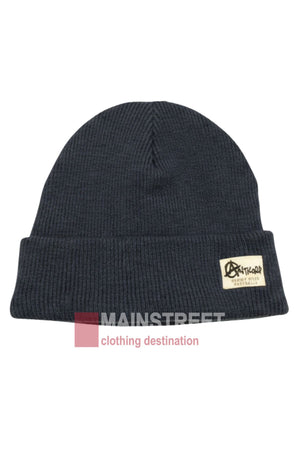 The Anticorp Mens 100% Wool Lined Beanie is a black ribbed hat with a folded brim and a small white logo patch on the front—ideal for classic style and warmth during cold Australian winters.