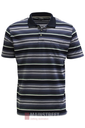 Blue Horizon Stripe Polo Shirt