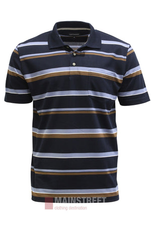 Blue Horizon Stripe Polo Shirt