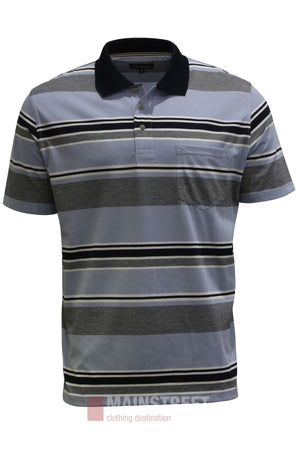 Blue Horizon Stripe Polo Shirt