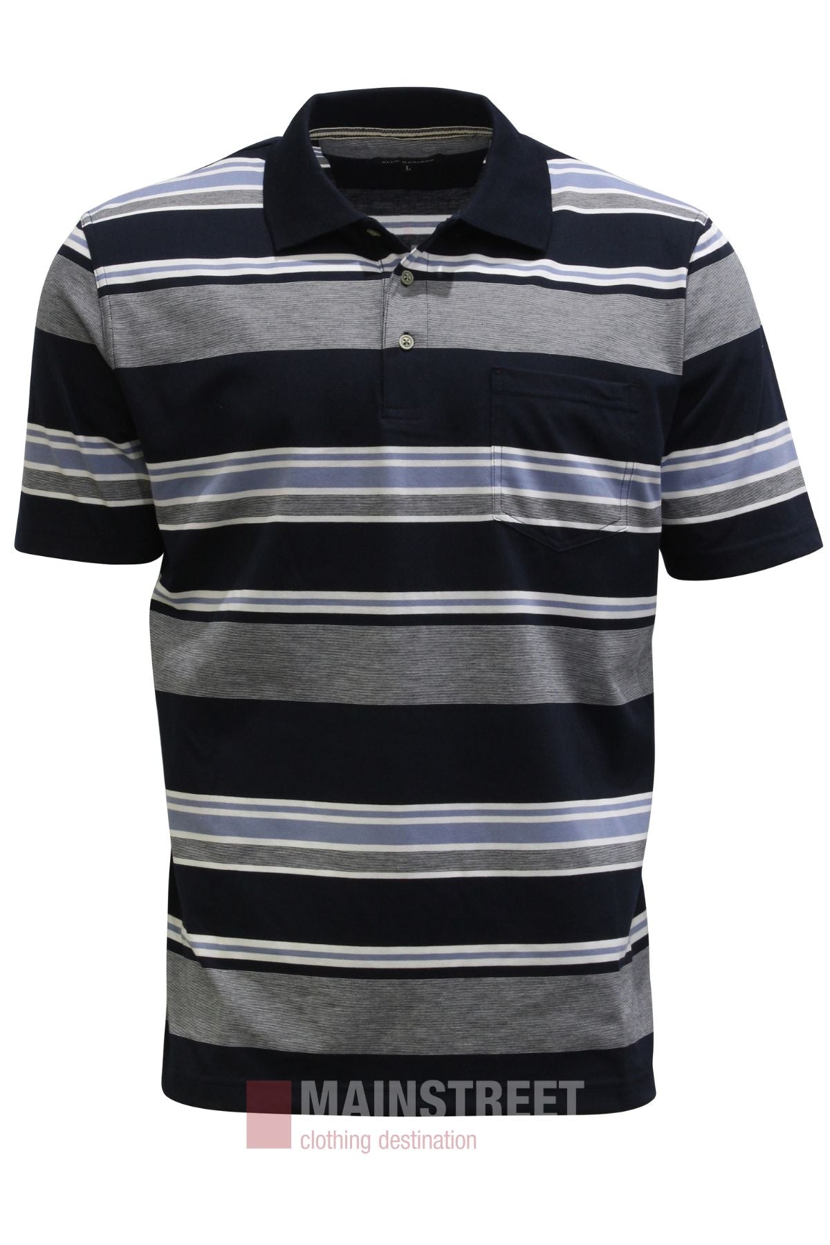 Blue Horizon Stripe Polo Shirt