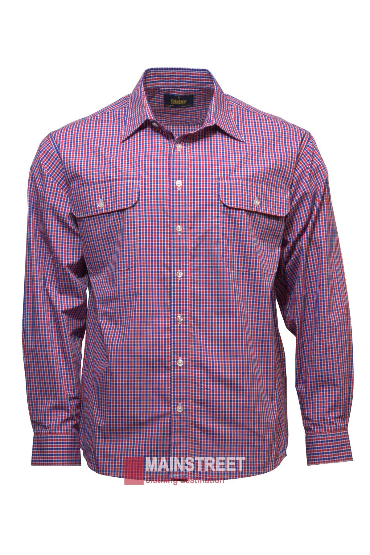 Bisley Countryman Shirt in colour red - with a blue check