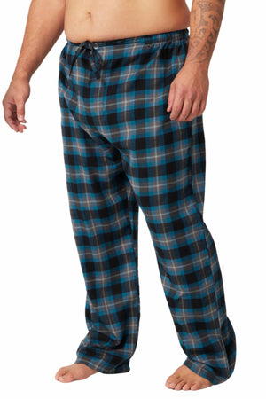 A barefoot person models the Contare Country Flannel Sleep Pant, showing only their lower torso and legs against a white background. The pants are made from breathable cotton flannel sleepwear.