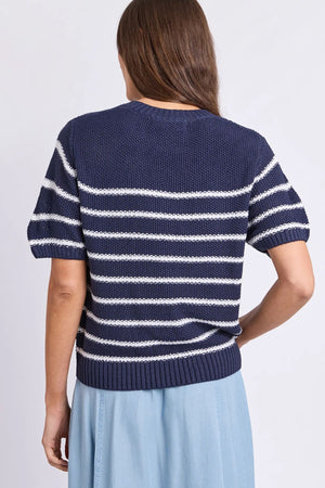 Foxwood Blair Stripe Short Sleeve Knit