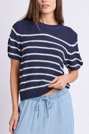Foxwood Blair Stripe Short Sleeve Knit