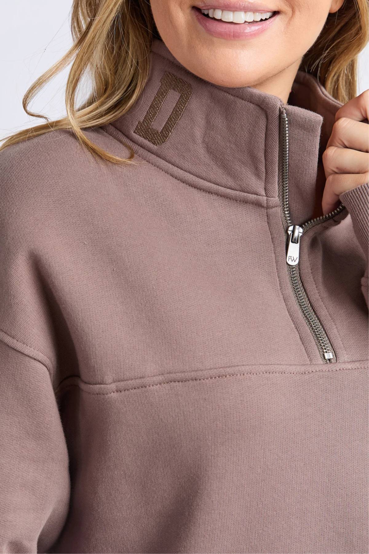 Foxwood College Zip Crew - Mocha - Mainstreet Clothing