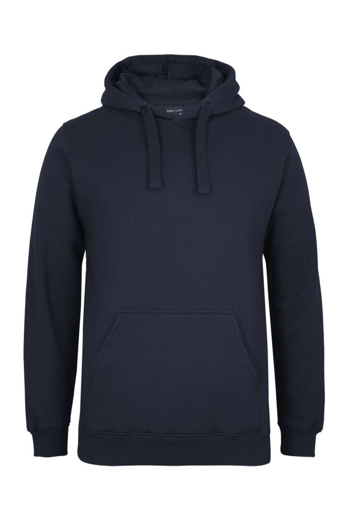 The JBs Fleecy Hoodie is a casual dark navy blue hoodie with a front kangaroo pocket, drawstrings, and soft fleece lining, shown against a white background.