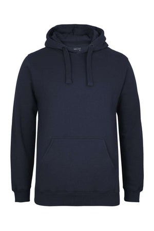 The JBs Fleecy Hoodie is a casual dark navy blue hoodie with a front kangaroo pocket, drawstrings, and soft fleece lining, shown against a white background.