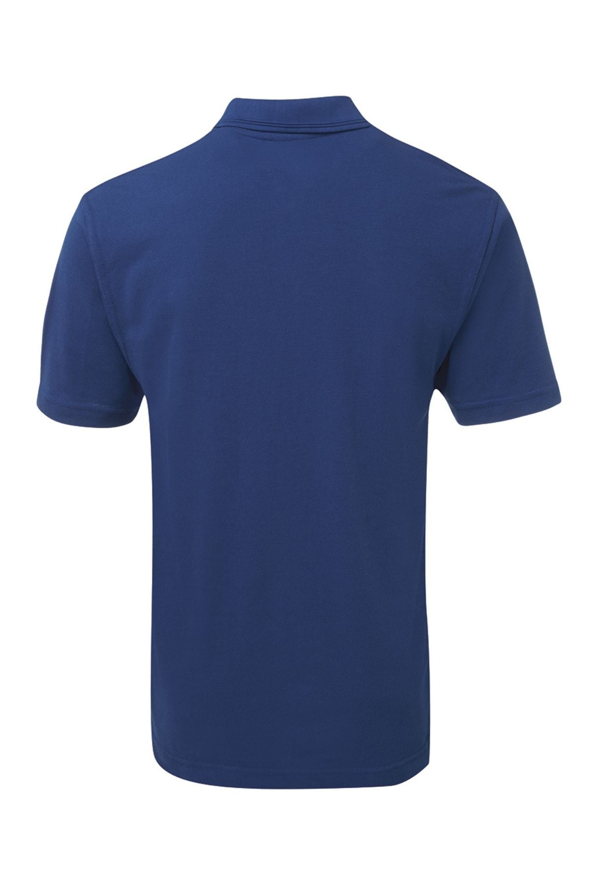 The JBs Short Sleeve Polo is shown from the back in plain navy, with a collar and no visible logos or designs—perfect for durable workwear.