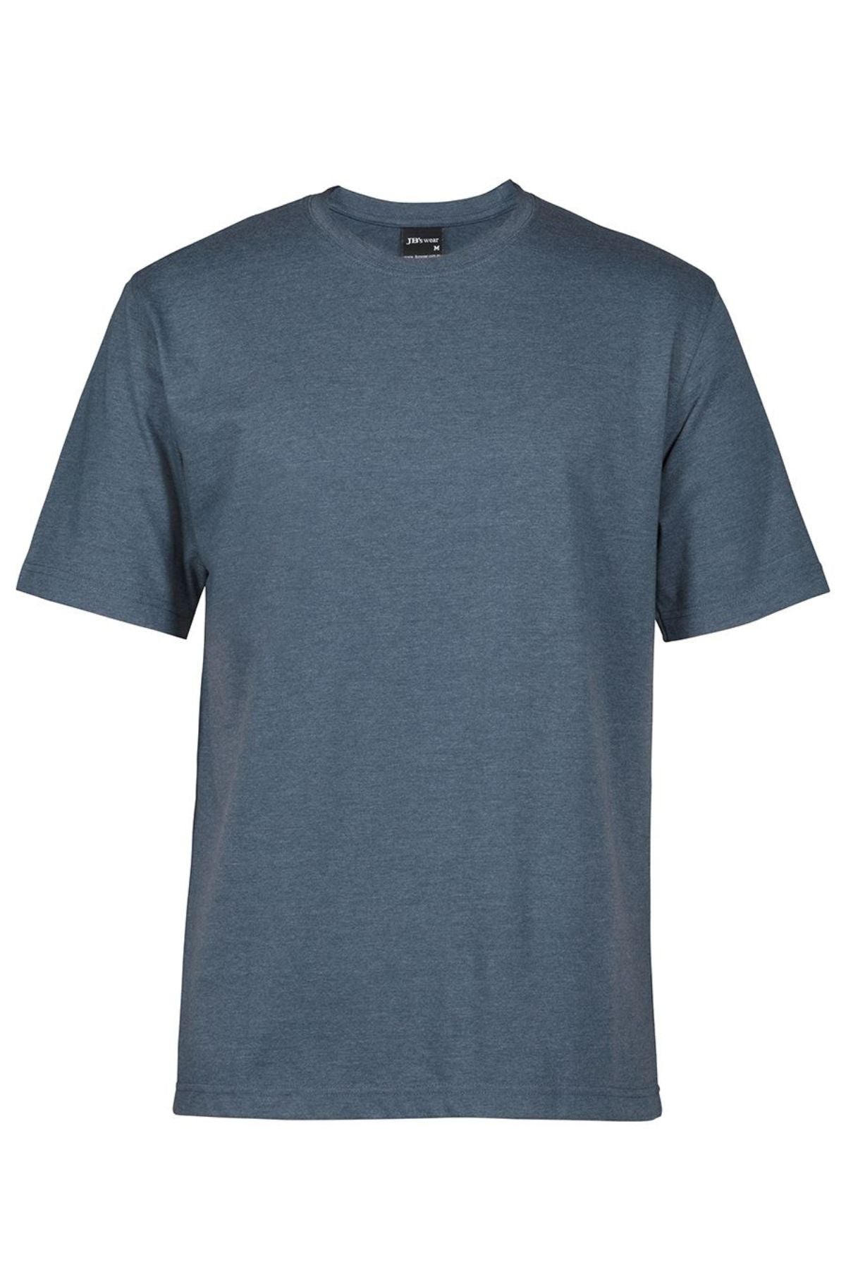 The JBs Short Sleeve T-Shirt is made from 100% cotton and features a solid medium blue color, shown against a white background.