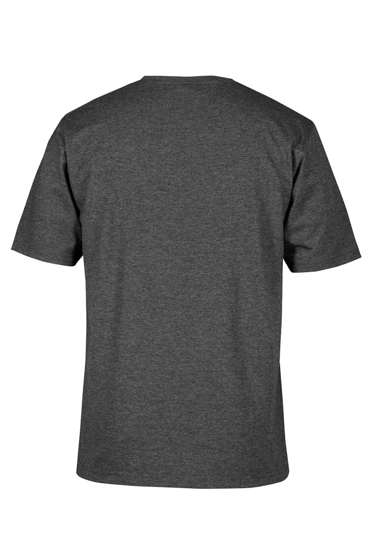 The JBs Short Sleeve T-Shirt, made from soft ring-spun jersey knit in plain dark gray, is shown from the back against a white background.