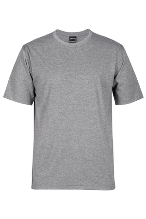 The JBs Short Sleeve T-Shirt in solid gray features a crew neck and soft ring-spun jersey knit, shown on a white background.