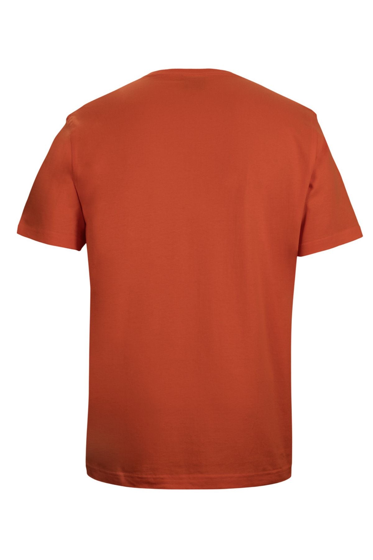 The JBs Short Sleeve T-Shirt in bright orange is shown from the back against a white background. Made from 100% cotton, it offers comfort and breathability for everyday wear.