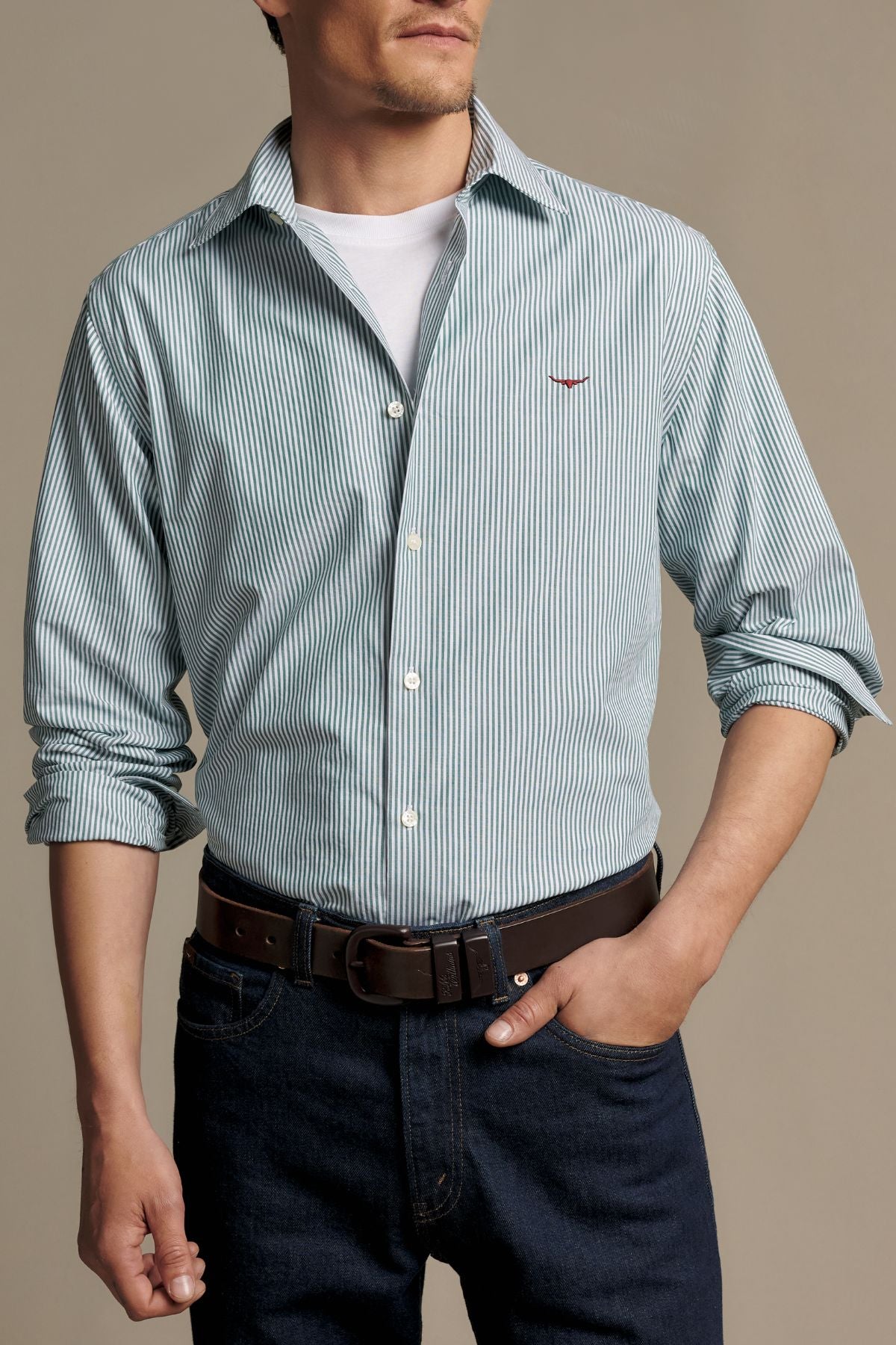 RM Williams Sommers Poplin Stripe Shirt