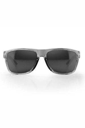 Front view of the SafeStyle Rapids sunglasses featuring a graphite frame and polarised lenses, displayed against a white background.