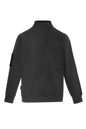 Back view of the Syzmik Half Zip Pullover, showcasing a high collar and long sleeves. The pullover has a clean design with no visible logos or patterns and seems to be made from soft, medium-weight Syzmik fleece fabric.
