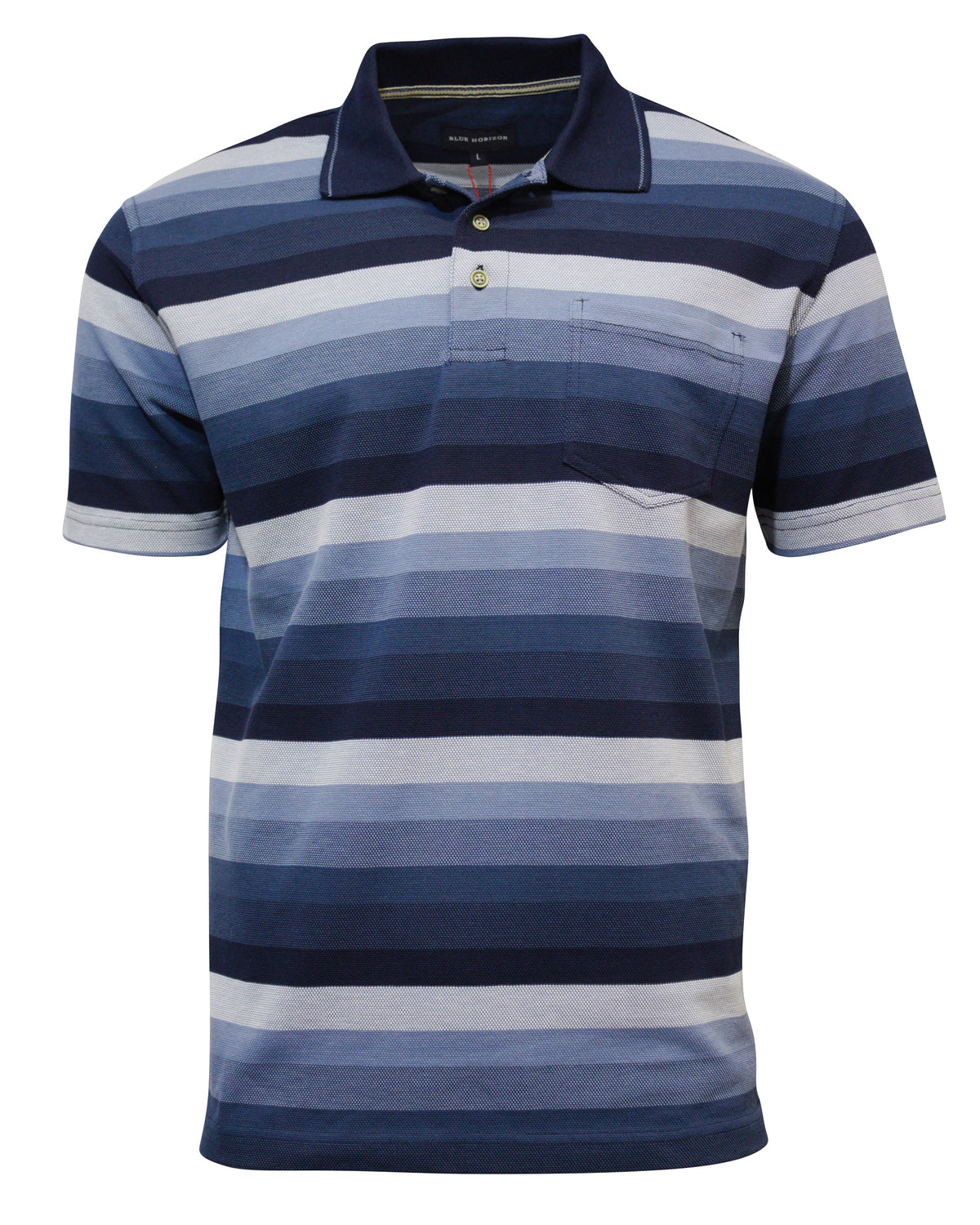 Blue Horizon Jersey Stripe Polo