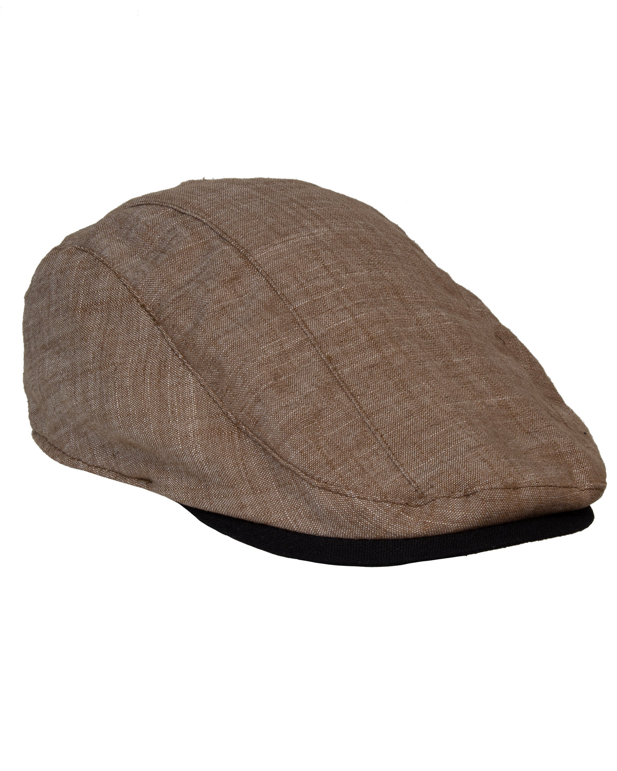The Dot & Co Cotton Pattern Lined Ivy Cap, shown on a plain white background, features a black visor edge. Its textured fabric with visible stitching gives it a classic and stylish look, complemented by the comfort of its cotton lining.