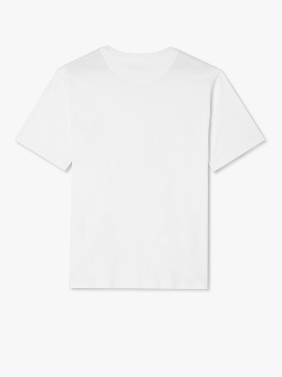 The RM Williams Parson T-Shirt is presented against a white background, featuring short sleeves and a crew neckline. This classic white cotton jersey T-shirt is simple and free of any logos, patterns, or designs.