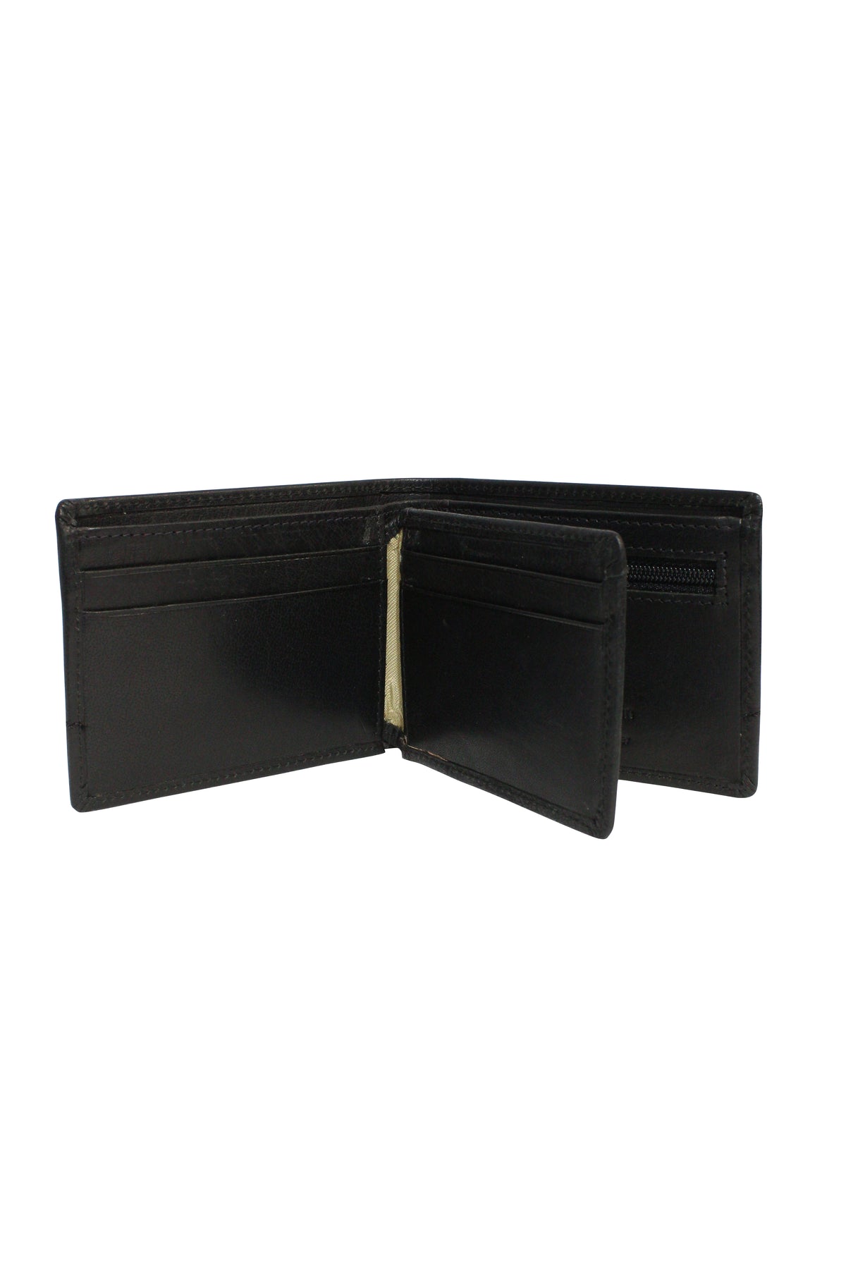 The Pierre Cardin Wallet is crafted from genuine Italian leather in an open black design. It features multiple card slots, a small zippered pocket, and RFID protection, combining security with timeless elegance.