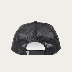 The image displays a Ringers Western Ale Trucker cap from the back with black mesh, a curved brim, snapback closure, and an adjustable strap for multiple sizes.