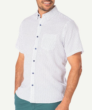 Gazman Linen Blend Pineapple Print Shirt