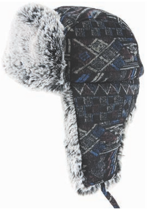 Avenel Jacquard Knit Faux Fur Trapper (5014522232969)