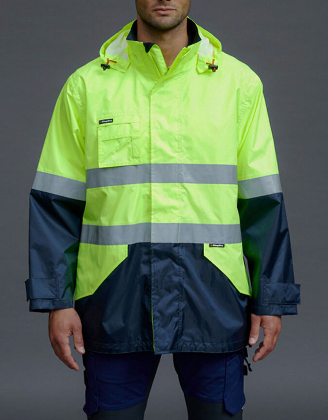 King Gee Waterproof Hi Vis Reflective Spray Jacket Mainstreet