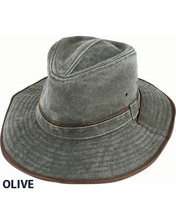 Dorfman Big Brim Safari Hat Olive XL