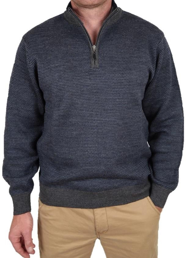 Ansett Pure Wool 2 Tone 1/2 Zip (4498346705033)
