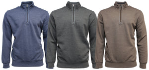 Back Bay Melange Pique Half Zip Fleece (4498636570761)