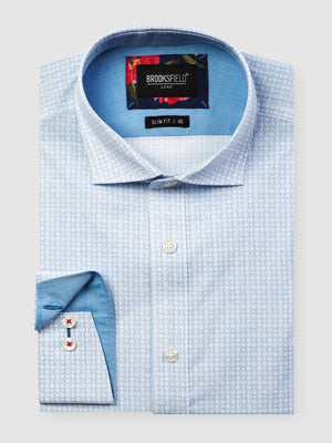 Brooksfield Luxe Geo Print Slub Shirt