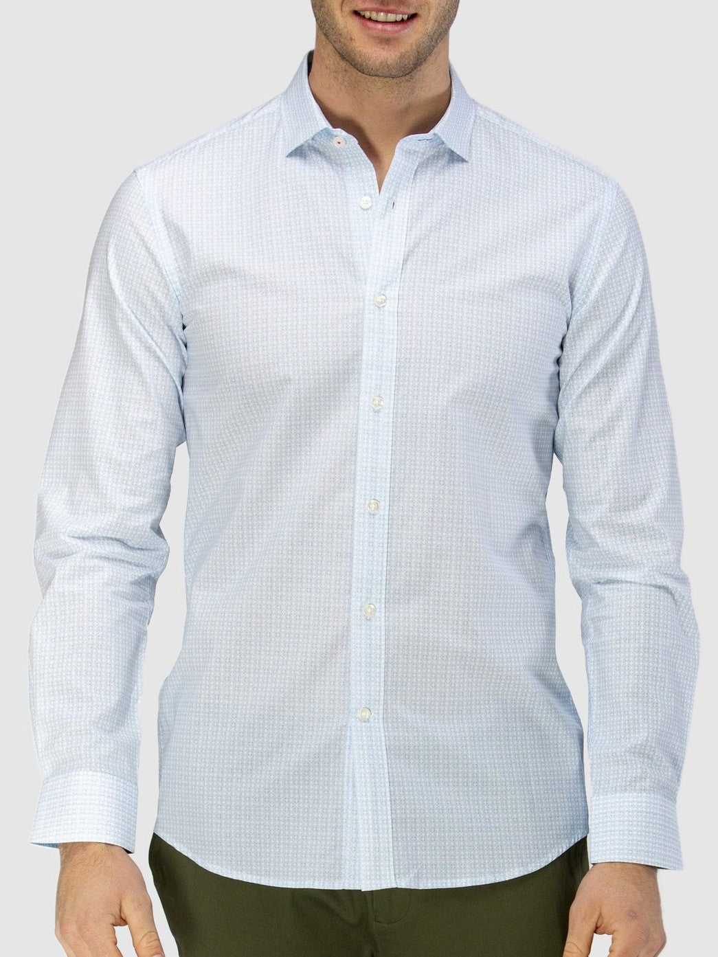Brooksfield Luxe Geo Print Slub Shirt
