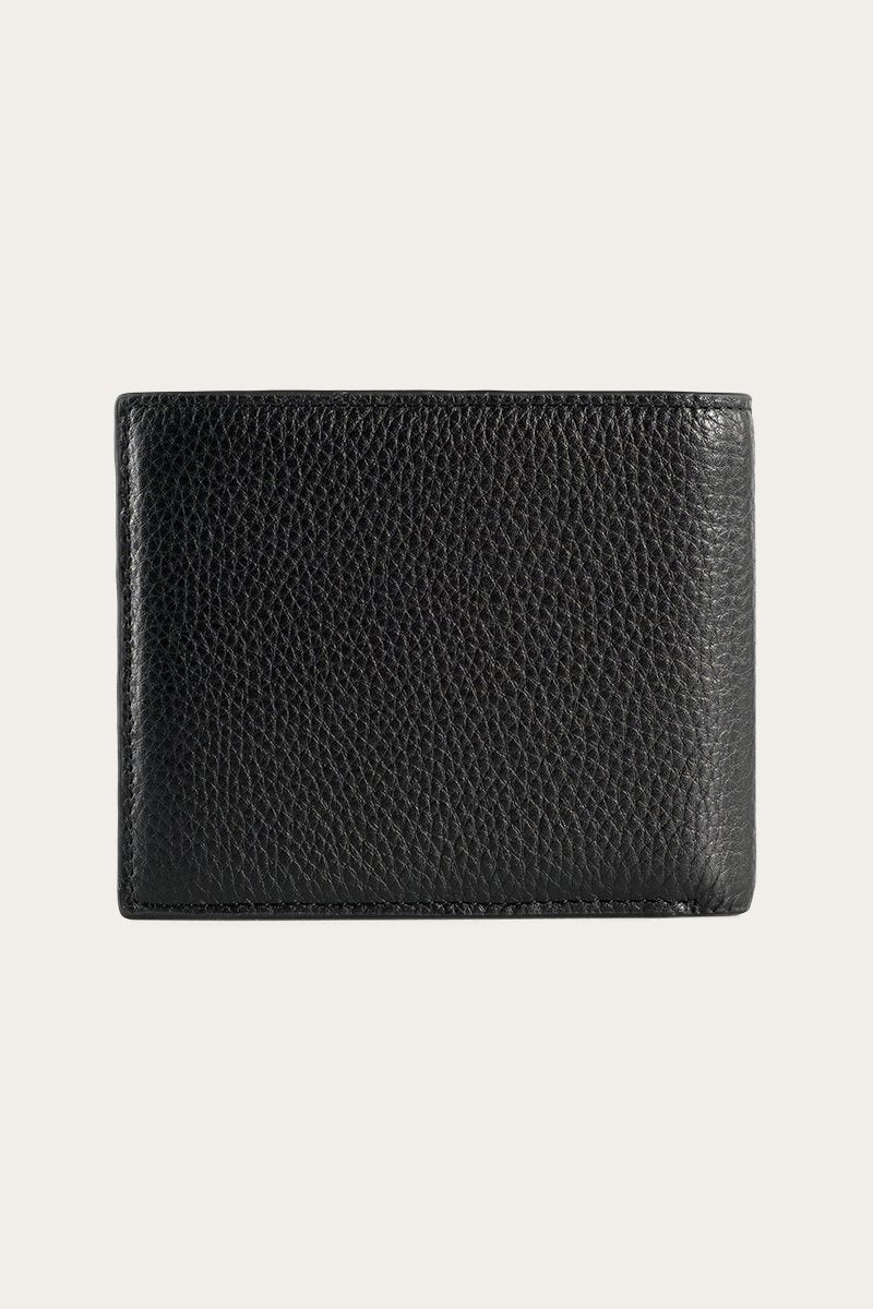 A closed, black Ringers Western Duke Wallet placed against a plain white background. The wallet has a simple, textured finish with no visible branding or designs.