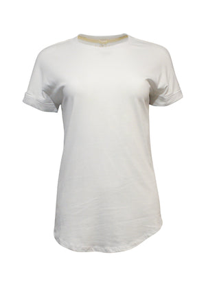 The Rip Curl Plains Tee is a plain white, short-sleeve, round-neck t-shirt made from 100% cotton, shown against a white background with no visible logos or designs.